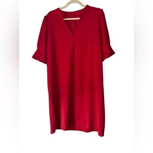 Red Flounce Sleeve Mini Dress Size L